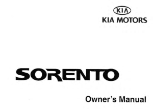 2003 KIA Sorento Owners Manual